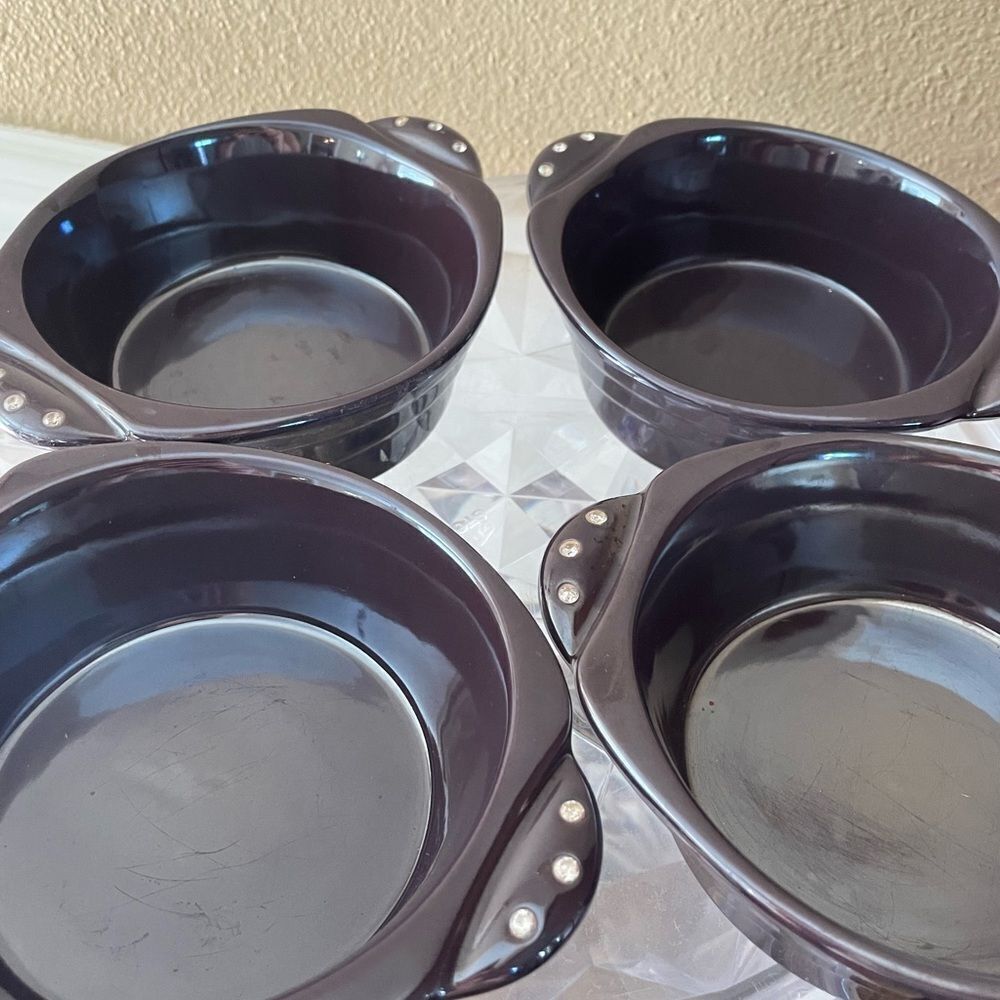 Donatella Purple Rhinestone Serving Bowls set of 4